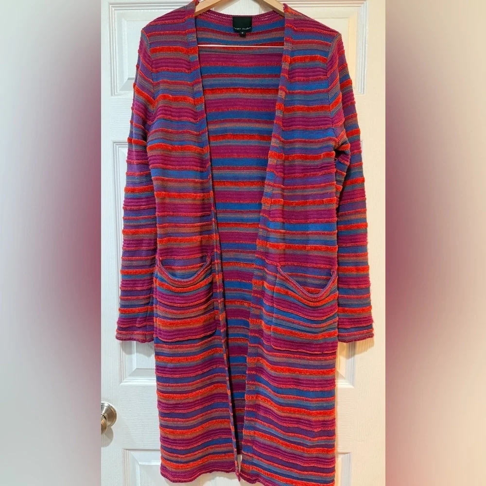 Sweet Claire Multicolor Knit Long Length Duster Cardigan